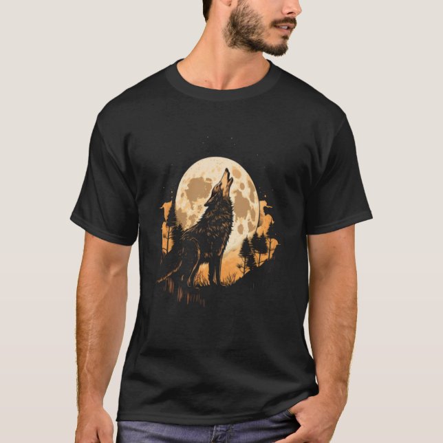 Camiseta Lobos Lobo Lobo de Luna Llena 3 (Anverso)