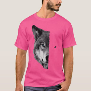 Camiseta Lobos mágicos lobo de lobo con cara dividida
