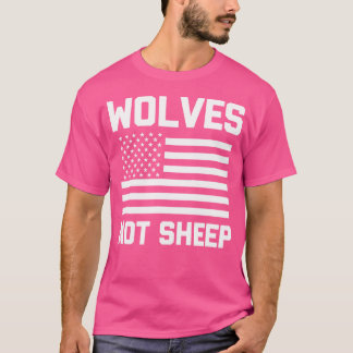 Camiseta Lobos, no ovejas, graciosas palabras de la bandera