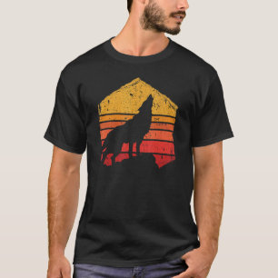 Camiseta Lobos Retro Wolf Silhouette Nature Wolves Retro Ho