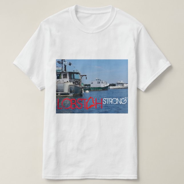 CAMISETA ¡LOBSTAH FUERTE, FOTO DEL BARCO DE LA LANGOSTA DE (Diseño del anverso)
