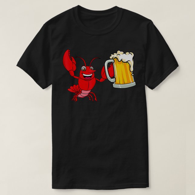 Camiseta Lobster con cerveza Alcohol alcohólico Cerveza esp (Diseño del anverso)