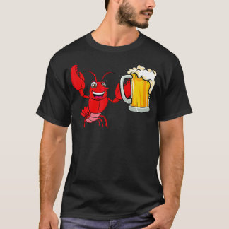 Camiseta Lobster con cerveza Alcohol alcohólico Cerveza esp