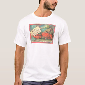 Camiseta Lobster en vivo - Etiqueta de taquilla de comida d