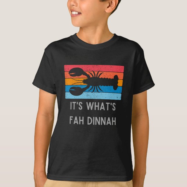 Camiseta Lobster es lo que Fah Dinnah es un chico gracioso (Anverso)