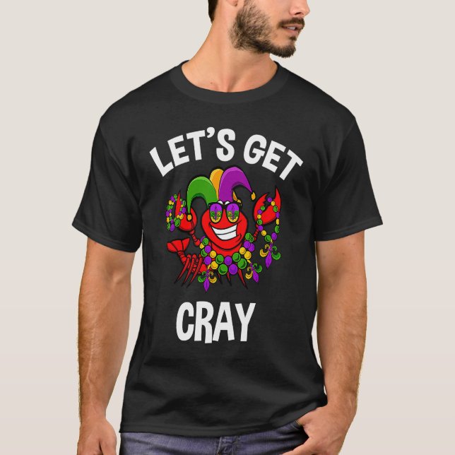 Camiseta Lobster Mardi Gras Crawfish  Let's Get Cray Jester (Anverso)