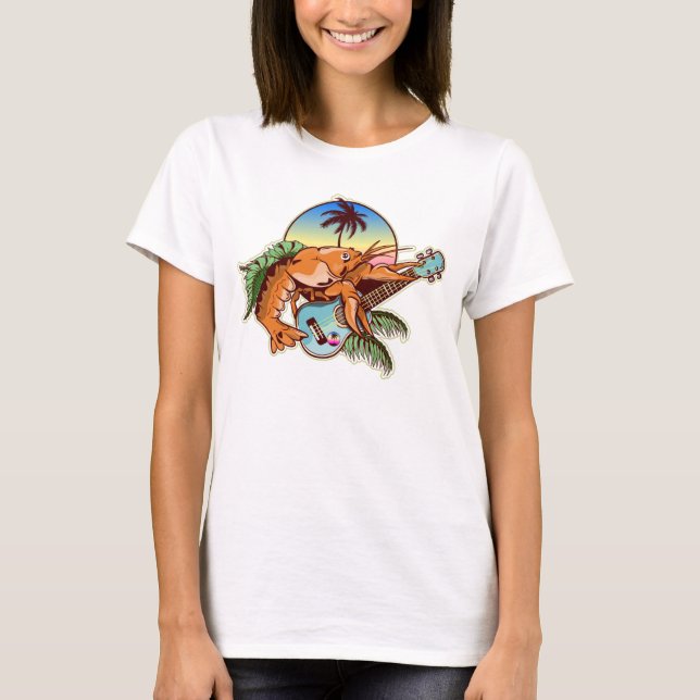 Camiseta Lobster tocando la guitarra ukulele (Anverso)