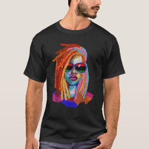 Camiseta Loc d Hair Art African American Woman Chica Black