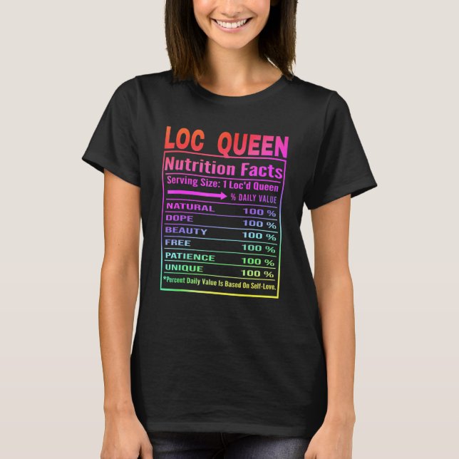 Camiseta Loc Queen Nutrition Facts Locd Queen Locd Life (Anverso)