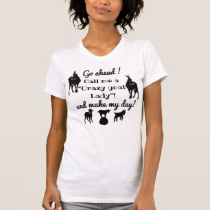 Camiseta "Loca dama de cabra" siluetas de cabra para los am