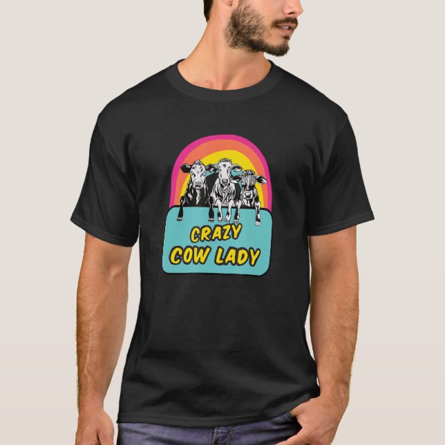 Camiseta Loca Dama De Vaca Divertida Por Las Ganaderas (Anverso)