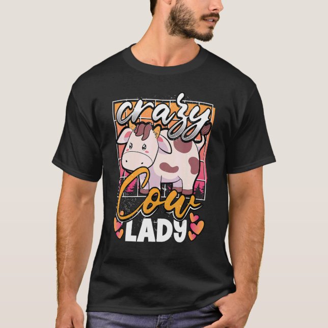Camiseta Loca Dama De Vaca Se Molesta Por Vaca De Granja (Anverso)