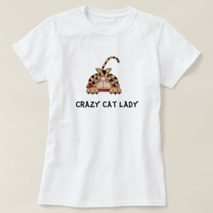 Camiseta loca de la señora del gato