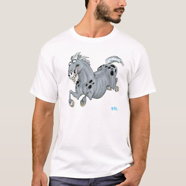 Camiseta loca del caballo del dibujo animado (Anverso)