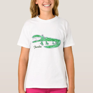 Camiseta loca del dibujo animado del cocodrilo
