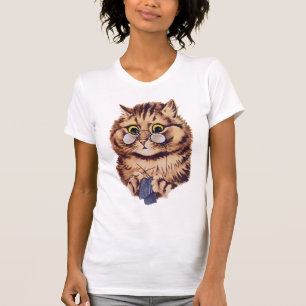 Camiseta loca del gato que hace punto