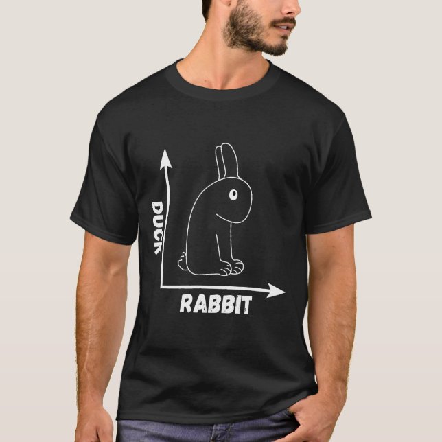 Camiseta Loca Ilusión Óptica Perspectiva del Pato de Conejo (Anverso)