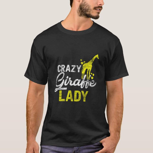 Camiseta Loca jirafa Lady Vintage Zoo Keeper Chicas (Anverso)