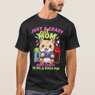Camiseta Loca Madre de Gatos Que Ama Juegos Refresco y Los