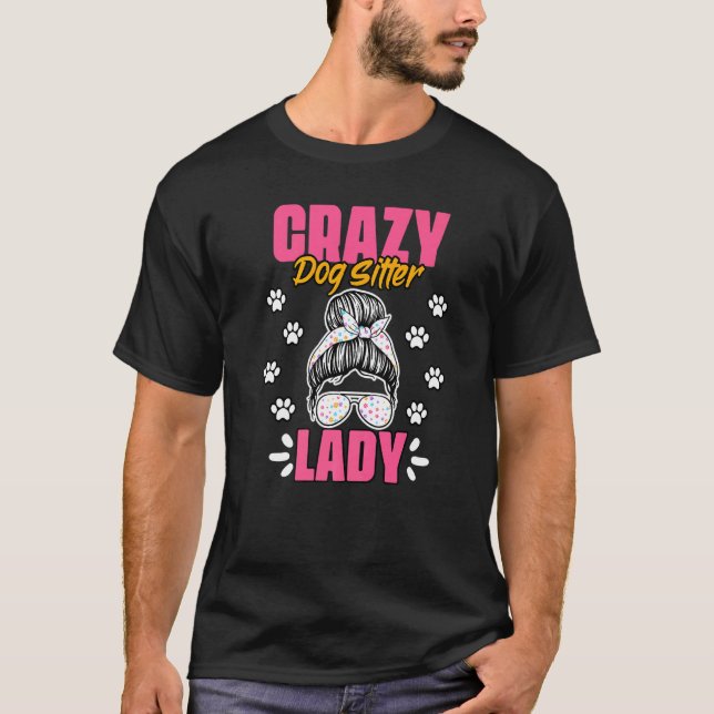 Camiseta Loca Perra De Perro Animal Sentando Humor Para Una (Anverso)