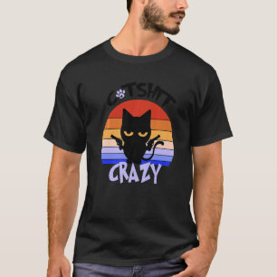 Camiseta Locamente de gato Enfrentamiento al amanecer Gato