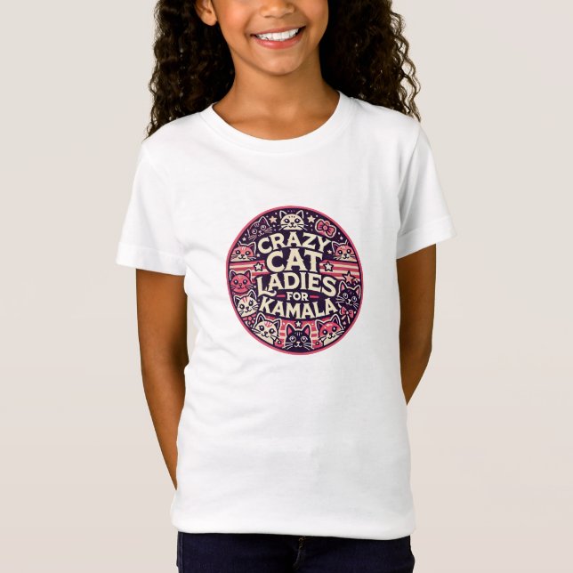 Camiseta ¡Locas damas de gato por Kamala! (Anverso)