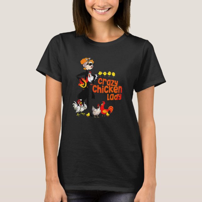 Camiseta Locas mujeres de la dama de pollo (Anverso)