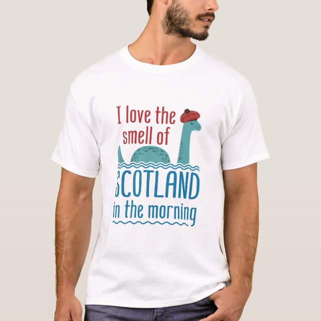 Camiseta Loch Ness Monster Smell of Scotland por la mañana (Anverso)