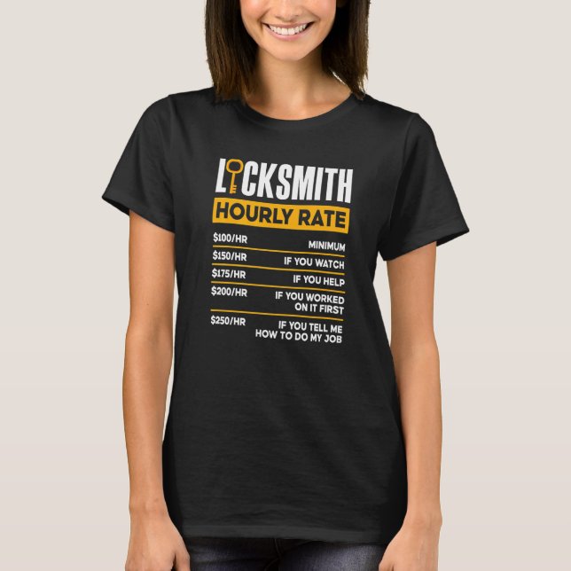 Camiseta Locksmith Lockescopeta Locksmith Hourrate Premi (Anverso)