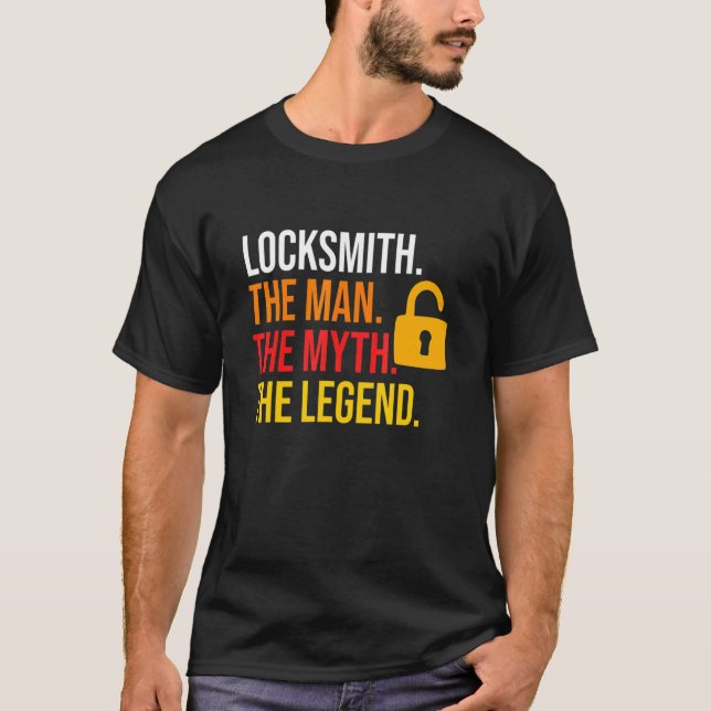 Camiseta Locksmith Man Myth Legend Lock Picksmithin (Anverso)