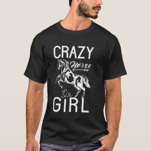 Camiseta Loco Chica de Caballos Super Cute Chica montando a