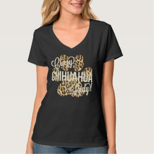 Camiseta Loco Chihuahua Lady Leopardo Imprimir Perro Paw Im