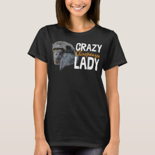 Camiseta Loco Chimpanzee Lady Art Mono Chimp Ape Animal