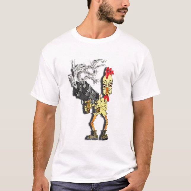 Camiseta loco del pollo (Anverso)