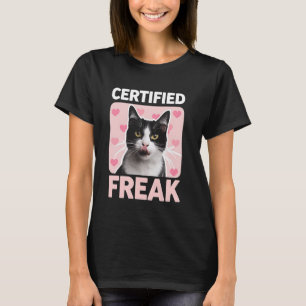 Camiseta Loco Gato Certificado Divertido Gatito Corazones R