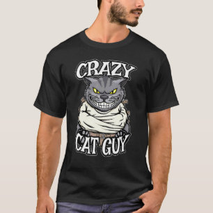 Camiseta Loco Gato Hombre Mal Sonriendo Locos Catos Felinos