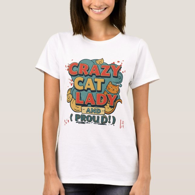 Camiseta Loco gato lady T-Shirt - amantes de los gatos (Anverso)