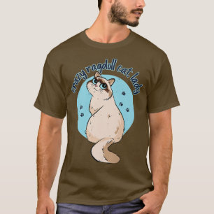 Camiseta Loco Gato Ragdoll Lady Kitten Kitten Papá Mamá 