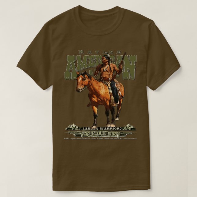 Camiseta Loco guerrero del caballo Lakota (Diseño del anverso)