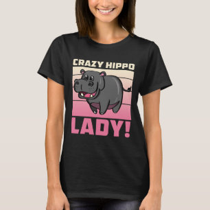 Camiseta Loco Hippo Lady - Gracioso Retro Hippo Shirt
