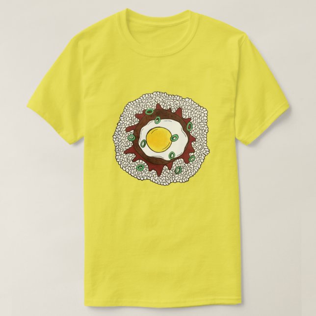 Camiseta Loco Moco Cocina hawaiana Alimentos Rice Hamburger (Diseño del anverso)