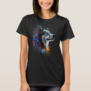 Camiseta Loco Perro Cute Siberiano Husky en Amante de Siber