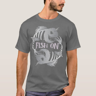 Camiseta Loco Pescado De Esqueleto En Gráfico 