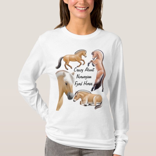 Camiseta Loco por caballos noruegos del fiordo (Anverso)