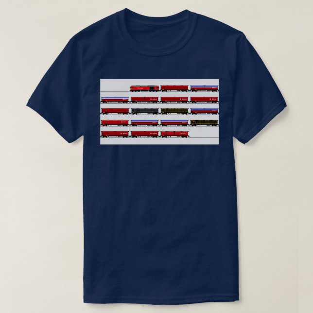 CAMISETA LOCOMOTIVO DE CLASE 60 CON TANQUEROS (Diseño del anverso)