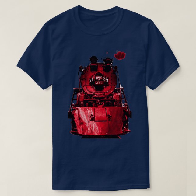 CAMISETA LOCOMOTIVO DE VAPOR ROJO 1 (Diseño del anverso)