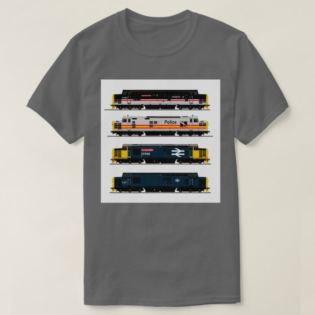 CAMISETA LOCOMOTIVOS DE CLASE 37 (Diseño del anverso)