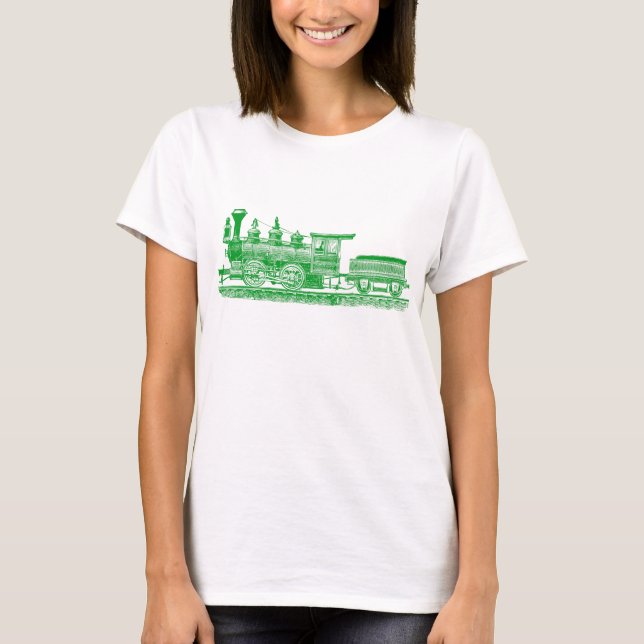 Camiseta Locomotora 02 - Verde de hierba (Anverso)