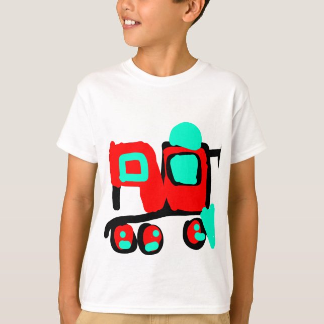 Camiseta locomotora colorida abstracta (Anverso)