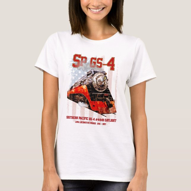 Camiseta Locomotora de vapor Classic Southern Pacific GS-4 (Anverso)